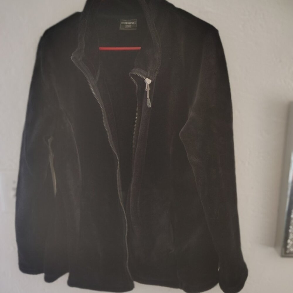 Faux Fur Black Women's zip up jacket size xL made by 32 Heat easy versatile